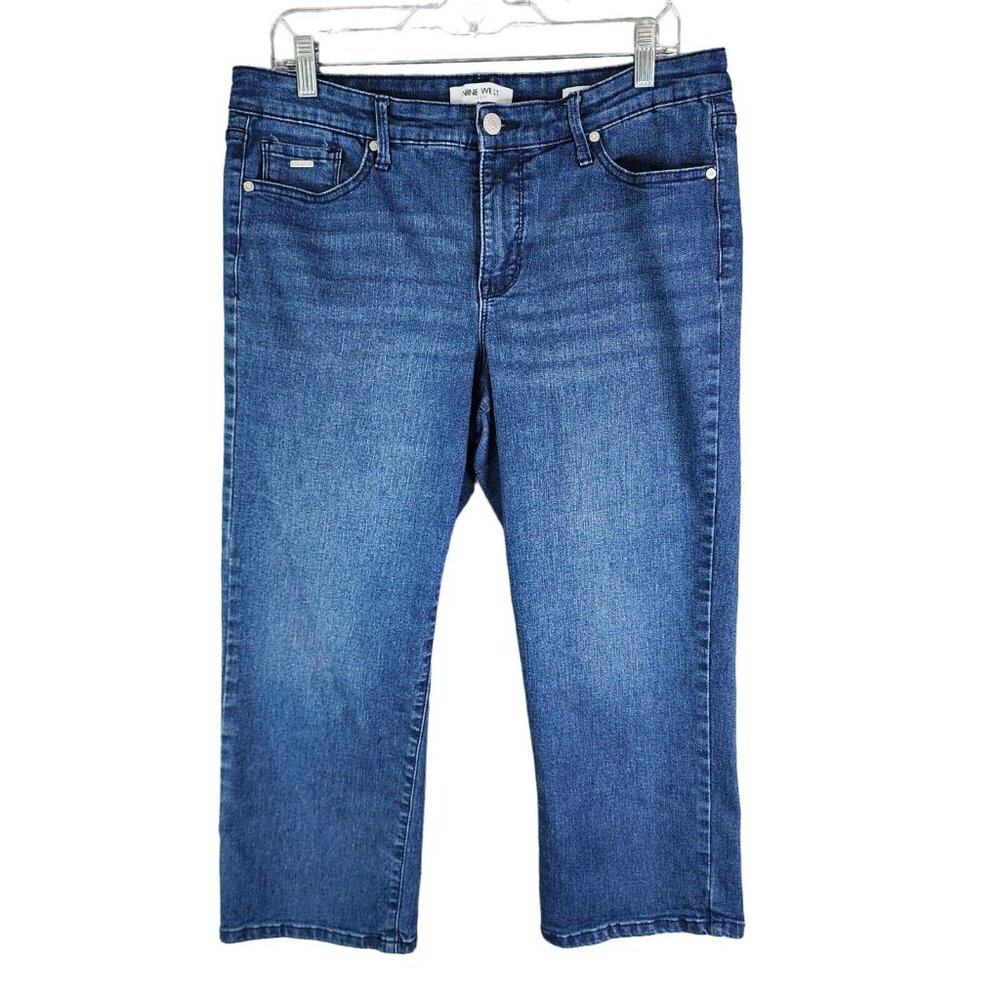 Womens Nine West Denim Blue Jeans Chrystie Capri Cropped Pants Size 12